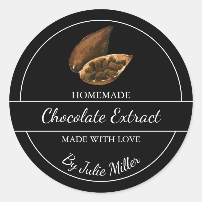 Adesivo Rótulo de Extrato de Chocolate Homemade Simples (Frente)