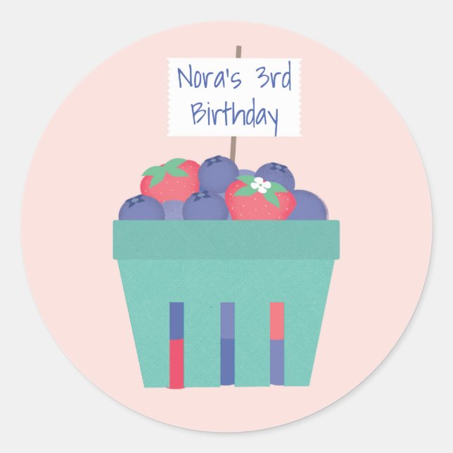 Adesivo Rótulo de Favor Berry Sweet (Frente)