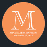 Adesivo Rótulo de Favor do Casamento do Monograma Formal<br><div class="desc">Outras cores disponíveis em nosso compro!</div>