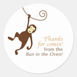 Adesivo Rótulo de favor do chá de fraldas macaco