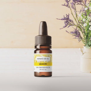 Adesivo Rótulo de Fragrância de Óleos Essenciais de Limão