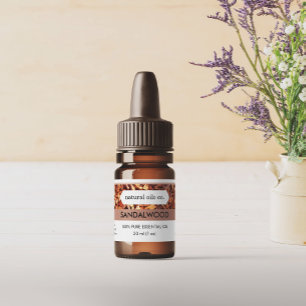 Adesivo Rótulo de Fragrância de Óleos Essenciais de Madeir
