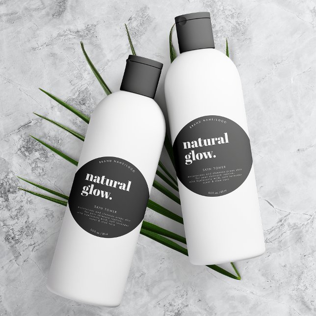 Adesivo Rótulo de Frasco Cosmético Arredondado Moderno (Criador carregado)