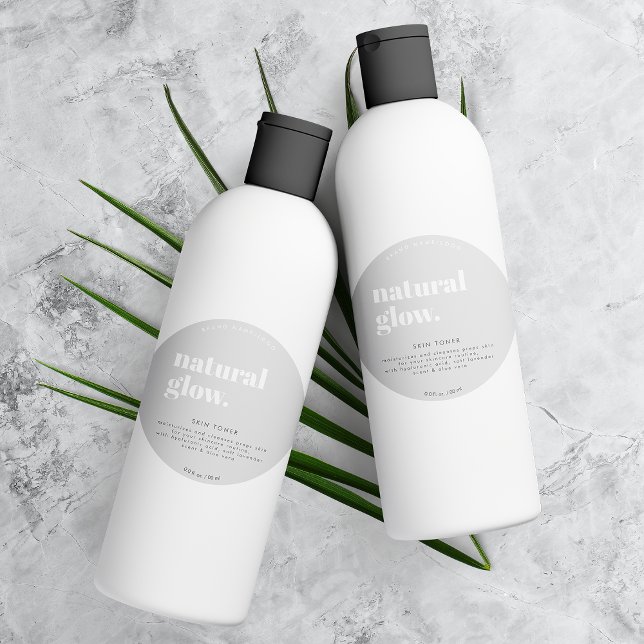 Adesivo Rótulo de Frasco Cosmético Arredondado Moderno (Criador carregado)