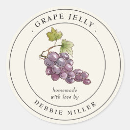 Adesivo Rótulo de frasco de conserva de uva de uva