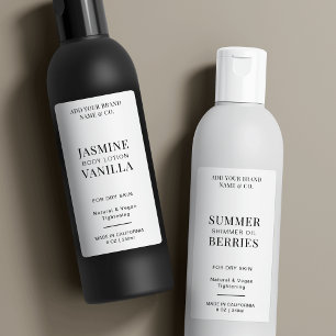 Adesivo Rótulo de Frasco de Cosmo Preto Mínimo Elegante e