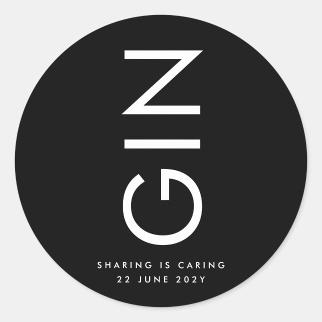 Adesivo Rótulo de Garrafa de Bebida com Monograma Grande e (Frente)