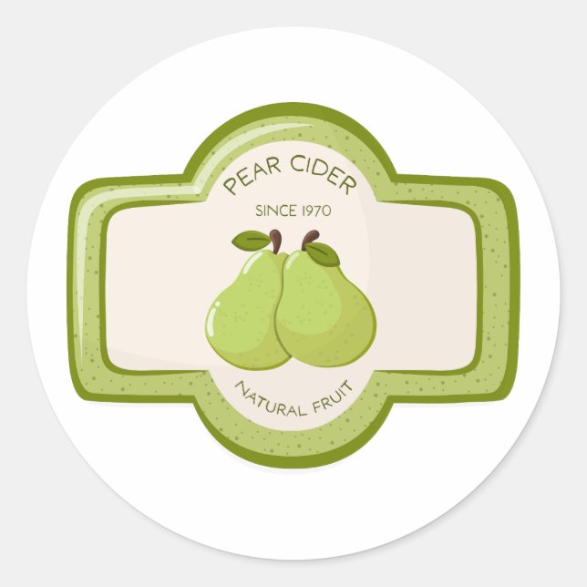 Adesivo rótulo de garrafa de sidra de pera (Frente)