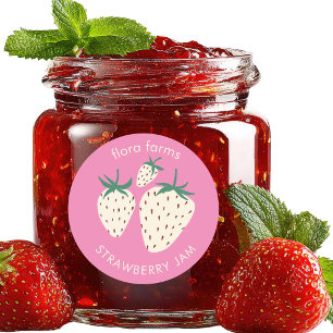 Adesivo Rótulo de GELADEIRA Morango Branco Pineberry Perso