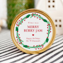 Rótulo de Geléia de Feriado Personalizado Merry Be