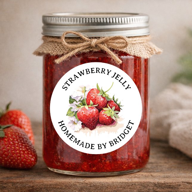 Adesivo Rótulo de Geleia de Morango Caseira STRAW07rd (Criador carregado)
