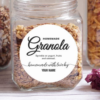 Adesivo Rótulo de granola homemade do Elegant Script