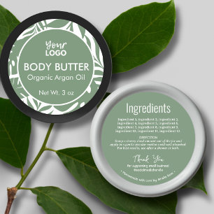Adesivo Rótulo de Ingredientes Botânicos Naturais Verdes S