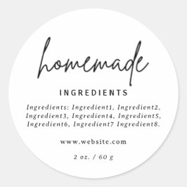 Adesivo Rótulo de Ingredientes Brancos Modernos