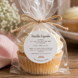 Adesivo Rótulo de Ingredientes de Cupcake de Baunilha Whis