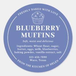 Adesivo Rótulo de Ingredientes de Padaria de Muffins de Mi