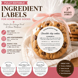 Adesivo Rótulo de Ingredientes de Produtos Caseiros Simple