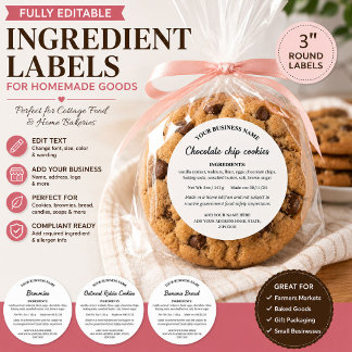 Adesivo Rótulo de Ingredientes de Produtos Caseiros Simple