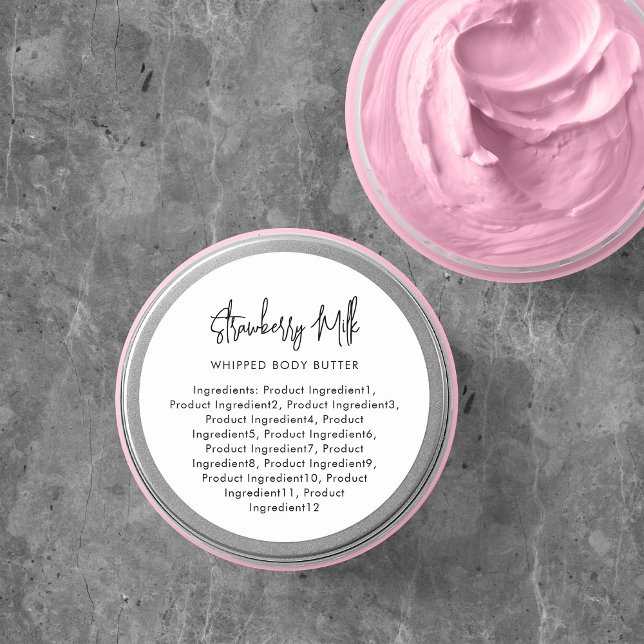 Adesivo Rótulo de Ingredientes Minimalistas de Roteiro Mod (Criador carregado)