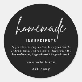 Adesivo Rótulo de Ingredientes Pretos Modernos
