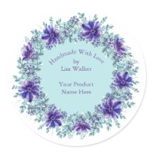 Rótulo de Item Físico - Rótulo Rústico Roxo e Aqua