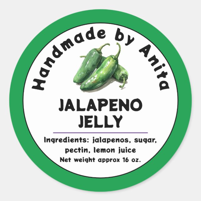 Adesivo Rótulo de Jalapeno Moderno Emperramento ou Jura de (Frente)