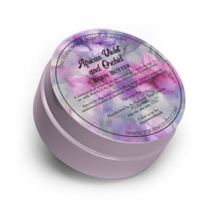 Adesivo Rótulo de Jar Cosmético das Flores Rosa e Roxo