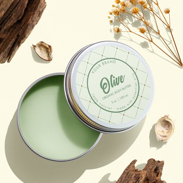 Adesivo Rótulo de Jar Cosmético em Círculo Secreto em Verd (Criador carregado)