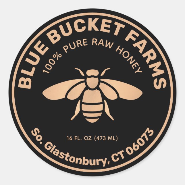 Adesivo Rótulo de Jar de Abelha de Mel Homemade (Frente)