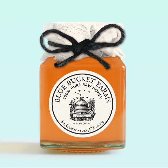 Adesivo Rótulo de Jar de Colmeia de Mel Homemade (Criador carregado)