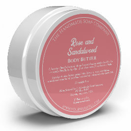 Adesivo Rótulo de Jar de Cosméticos com Rosa Dusty com Ing