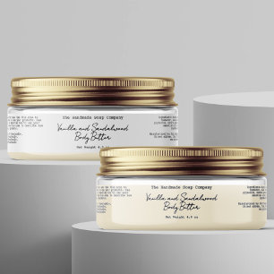 Adesivo Rótulo de Jar de Manteiga Corporal de Creme para P