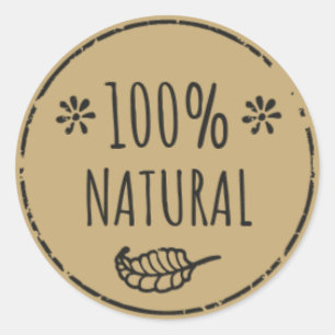 Adesivo Rótulo de Jar Natural de 100%