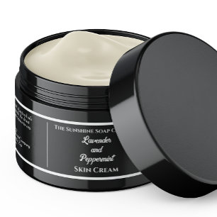 Adesivo Rótulo de Jar Simples de Cosméticos Pretos 1,25" x