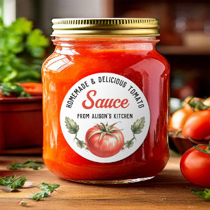 Adesivo Rótulo de Lata de Molho de Tomate Caseiro Personal