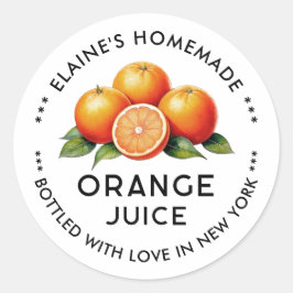Adesivo Rótulo de lata de suco de laranja caseiro