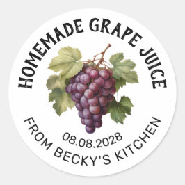 Adesivo Rótulo de lata de suco de uva com uvas vermelhas