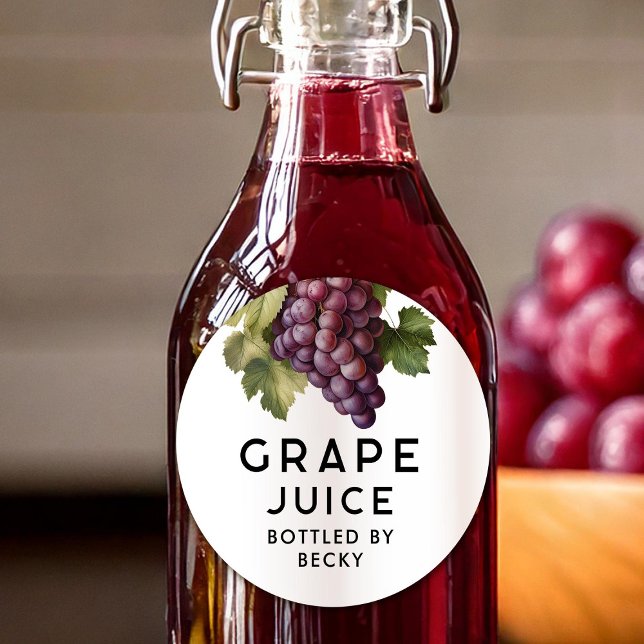 Adesivo Rótulo de lata de suco de uvas vermelhas caseiro (Criador carregado)