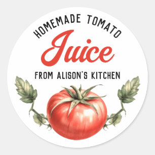 Adesivo Rótulo de lata vintage de suco de tomate caseiro