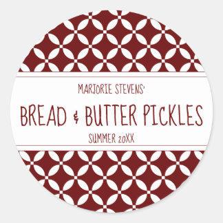 Adesivo Rótulo de latão vermelho e branco escuro moderno