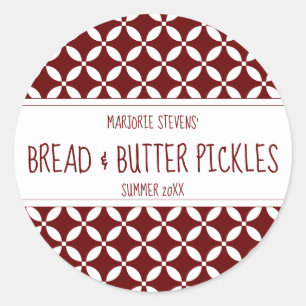 Adesivo Rótulo de latas vermelho e branco escuro moderno