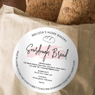 Adesivo Rótulo de Lei de Algodão Rosa Moderno com Pão de C
