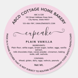 Adesivo Rótulo de Lei de Cottage de Panificação Rosa Moder