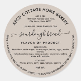 Adesivo Rótulo de lei de cottage de pão sourdough moderno