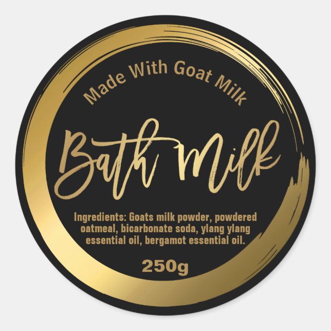 Adesivo Rótulo de Leite de Banho Personalizável (Frente)