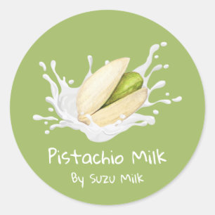 Adesivo Rótulo de Leite de Pistache Simples e Fofo