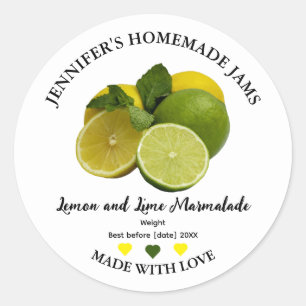 Adesivo Rótulo de Limão Homemade e Jar Marmalade Limão