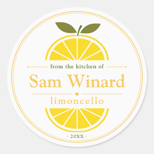 Adesivo Rótulo de Limoncello Caseiro para Cozinha (Frente)