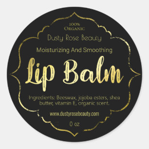 Adesivo Rótulo de Lip Balm Dourado Faux Comercial