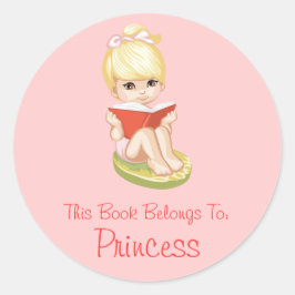 Adesivo Rótulo de Livro de Leitura de Rapariga de Cartogra